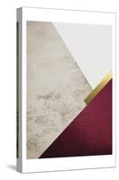 Beige Burgundy Mountains 1-Urban Epiphany-Stretched Canvas