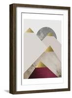 Beige Burgundy Mountains 2-Urban Epiphany-Framed Art Print