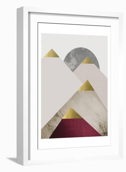 Beige Burgundy Mountains 2-Urban Epiphany-Framed Art Print