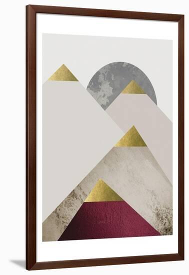 Beige Burgundy Mountains 2-Urban Epiphany-Framed Art Print