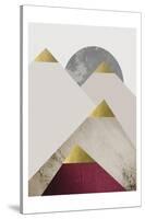 Beige Burgundy Mountains 2-Urban Epiphany-Stretched Canvas