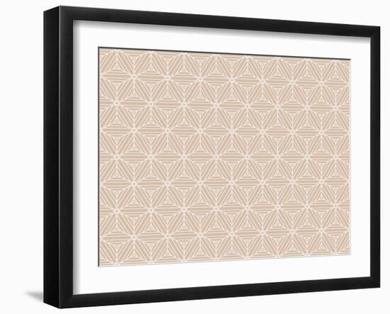 Beige Color Seamless Texture of Cubes. Optical Illusion. Vector Illustration. for Design, Wallpaper-Mademoiselle de Erotic-Framed Art Print