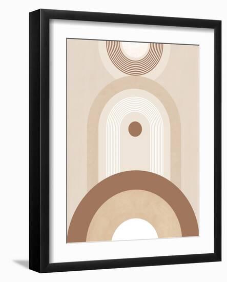 Beige mid Century Poster No.2-Elena Ristova-Framed Giclee Print