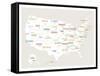 Beige USA Map-Kindred Sol Collective-Framed Stretched Canvas