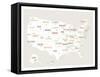 Beige USA Map-Kindred Sol Collective-Framed Stretched Canvas