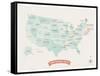 Beige USA Travel Map-Kindred Sol Collective-Framed Stretched Canvas