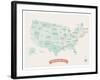 Beige USA Travel Map-Kindred Sol Collective-Framed Art Print