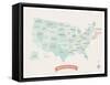 Beige USA Travel Map-Kindred Sol Collective-Framed Stretched Canvas