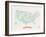 Beige USA Travel Map-Kindred Sol Collective-Framed Art Print