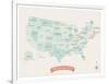 Beige USA Travel Map-Kindred Sol Collective-Framed Art Print