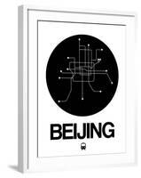 Beijing Black Subway Map-NaxArt-Framed Art Print