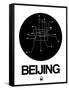 Beijing Black Subway Map-NaxArt-Framed Stretched Canvas