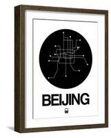 Beijing Black Subway Map-NaxArt-Framed Art Print