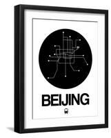 Beijing Black Subway Map-NaxArt-Framed Art Print