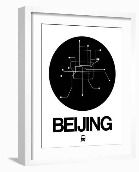 Beijing Black Subway Map-NaxArt-Framed Art Print