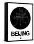 Beijing Black Subway Map-NaxArt-Framed Stretched Canvas