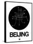 Beijing Black Subway Map-NaxArt-Framed Stretched Canvas