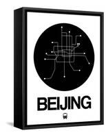 Beijing Black Subway Map-NaxArt-Framed Stretched Canvas