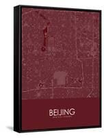 Beijing, China Red Map-null-Framed Stretched Canvas