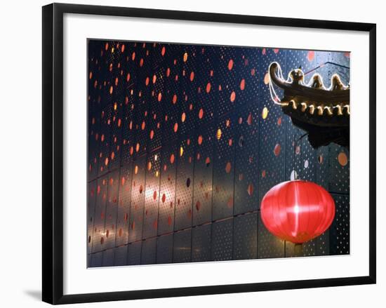 Beijing, Chinese New Year Spring Festival - Lantern Decorations on a Restaurant Front, China-Christian Kober-Framed Photographic Print