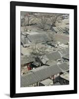 Beijing, Dongcheng District, Rooftop View of Traditional Beijing Hutong Area from Old Drum Tower-Walter Bibikow-Framed Photographic Print