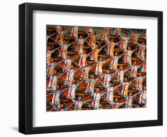 Beijing Olympics Opening Ceremony, Drummer's Performing, Beijing, China-null-Framed Photographic Print