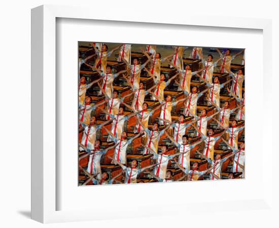 Beijing Olympics Opening Ceremony, Drummer's Performing, Beijing, China-null-Framed Photographic Print