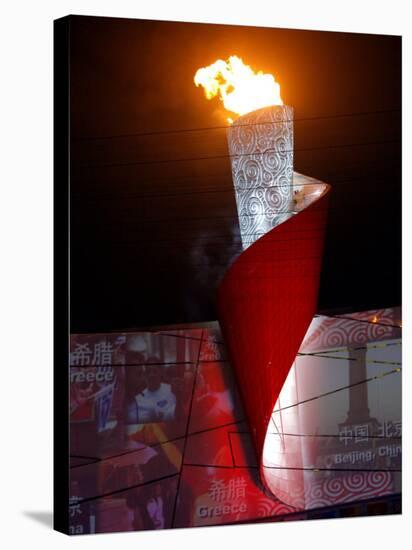 Beijing Olympics Opening Ceremony, Olympic Torch Burning, Beijing, China-null-Stretched Canvas