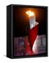 Beijing Olympics Opening Ceremony, Olympic Torch Burning, Beijing, China-null-Framed Stretched Canvas