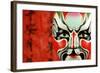 Beijing Opera Masks on a Festive Background.-Liang Zhang-Framed Photographic Print