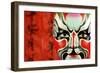 Beijing Opera Masks on a Festive Background.-Liang Zhang-Framed Photographic Print