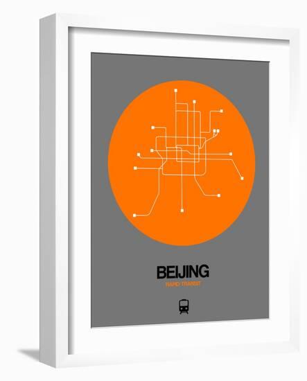 Beijing Orange Subway Map-NaxArt-Framed Art Print
