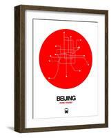 Beijing Red Subway Map-NaxArt-Framed Art Print