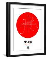 Beijing Red Subway Map-NaxArt-Framed Art Print