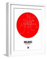 Beijing Red Subway Map-NaxArt-Framed Art Print