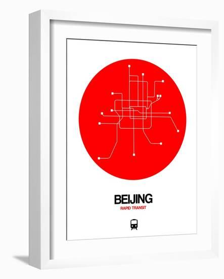 Beijing Red Subway Map-NaxArt-Framed Art Print