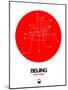 Beijing Red Subway Map-NaxArt-Mounted Art Print