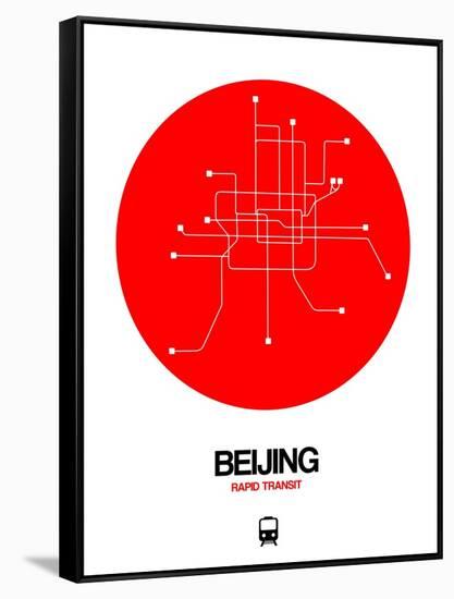 Beijing Red Subway Map-NaxArt-Framed Stretched Canvas