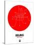 Beijing Red Subway Map-NaxArt-Stretched Canvas