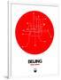 Beijing Red Subway Map-NaxArt-Framed Art Print