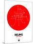Beijing Red Subway Map-NaxArt-Mounted Art Print
