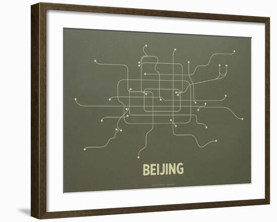 Beijing Screen Print Olive-LinePosters-Framed Serigraph