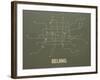 Beijing Screen Print Olive-LinePosters-Framed Serigraph