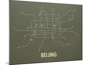Beijing Screen Print Olive-LinePosters-Mounted Serigraph