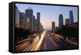 Beijing Skyline at Dusk-Liang Zhang-Framed Stretched Canvas