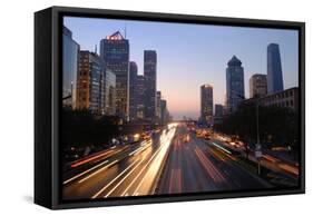 Beijing Skyline at Dusk-Liang Zhang-Framed Stretched Canvas