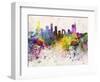 Beijing Skyline in Watercolor Background-paulrommer-Framed Art Print