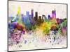 Beijing Skyline in Watercolor Background-paulrommer-Mounted Art Print