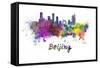 Beijing Skyline in Watercolor-paulrommer-Framed Stretched Canvas