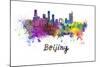 Beijing Skyline in Watercolor-paulrommer-Mounted Art Print